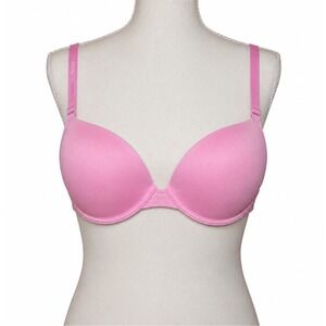 Victorias Secret Nakeds Lined Demi Bra Pink Underwire Logo‎ Strap 36C